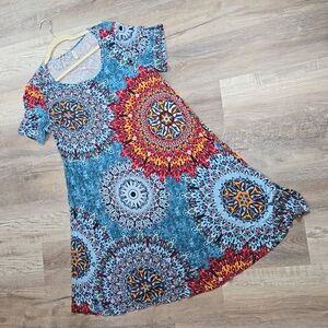 Popyoung 2XL fits 1X XL blue dress casual summer crew neck knit rayon t-shirt